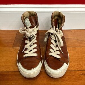 Frye and Co Dylan High-Calf/COG  High Lace-up casual COGNAC Boots size 8